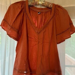 Old Navy Coral Colored Linen Top